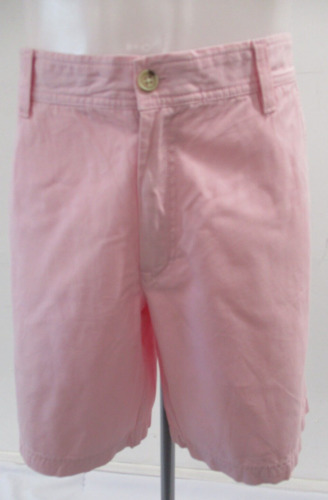 IZOD SALTWATER Shorts, Cotton, Zip Fly, Pink, Medium, 33" Waist, 19.5" Length