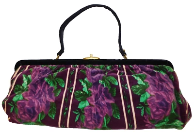 Vintage Bobbie Jerome Impresionante NUEVO Bolso LIBRO DE BOLSILLO Terciopelo Floral y Cadena Cartera Foto 1 de 4