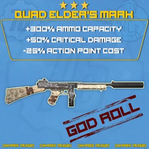 FALLOUT 76 PC QUAD +50% CRITICAL DAMAGE ELDER'S MARK [-35% ACTION POINT COST] - Picture 1 of 1