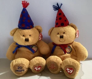 Ty's 20th Anniversary Beanie Beanie Bear Buddy Set - Seduta 16"" NUOVO - Foto 1 di 8