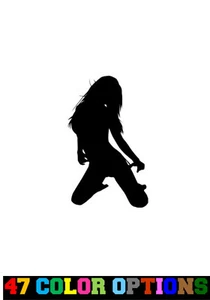 Decal Vinyl Truck Car Sticker - Sexy Hot Women Girl Adult Pinup Kneeling - Picture 1 of 4