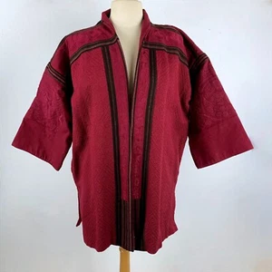 J Peterman Red Clutch Padded Kimono S Textured Cotton Jacket Christmas Gift - Picture 1 of 12