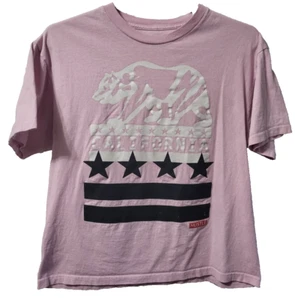 Hustle Avenue Mens Short Sleeve Pink White Black California T-Shirt Large - Picture 1 of 11