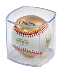 Texas Rangers 2023 MLB World Series Champions Logo Baseball with Case - Picture 1 of 5