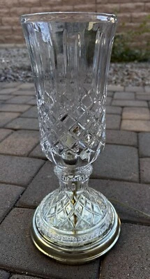 老式透明玻璃电动 HURRICANE 灯铅水晶插件 — 第 1/4 张图片