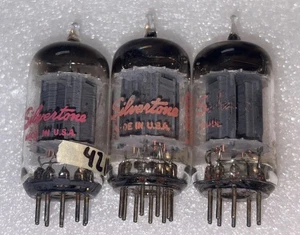 3- Tubi Aspirazione Silvertone GE 12AX7 Piastra Grigia O-Getter Rame Post TV7 Forte - Foto 1 di 3