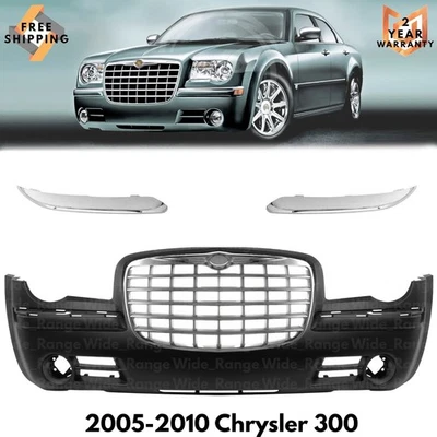 Front Bumper Cover Paintable & Grille Assembly Kit For 2005-2010 Chrysler 300 - Image 1 of 4