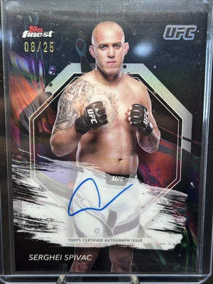 2024 Topps Finest UFC Finest Auto Serghei Spivac Black Refractor /25 - Image 1 of 2
