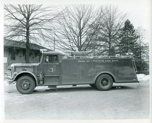 Chatham NY 1950s White Tasc Pumper 8x10 B&W Fire Apparatus Photo - Picture 1 of 1