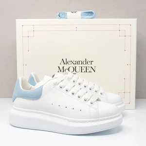 Alexander McQueen Larry White/Powder Blue Oversized Sneakers, Size 37 C (7 US) - Picture 1 of 7