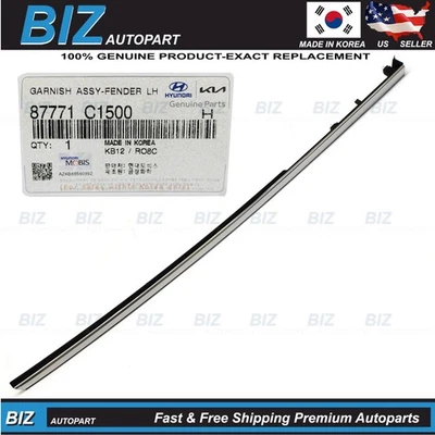 Genuine Front Fender Molding Chrome LEFT for 2018-19 Hyundai Sonata 87771-C1500 - Изображение 1 из 4