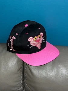 Vintage The Pink Panther Hat SnapBack Cap Black Pink American Needle USA 90s - Picture 1 of 4