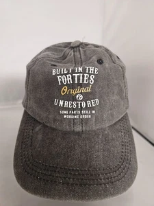 "Built in the Forties" funny hat Gray Adjustable - Picture 1 of 3