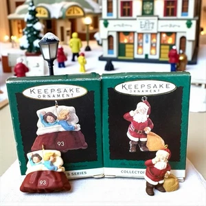 Vintage Hallmark Keepsake Miniature Ornaments Night Before Christmas #2/#4 New - Picture 1 of 10