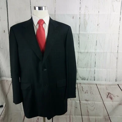 Traje negro Luca diMarco Jack Henry 45L Loro Piana solapa cosida lana 2 Btn negro negro negro Foto 1 de 4