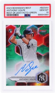 2023 Bowman's Best Anthony Volpe of '23 Auto Green Refractor /99 PSA 10 Rookie - Picture 1 of 2
