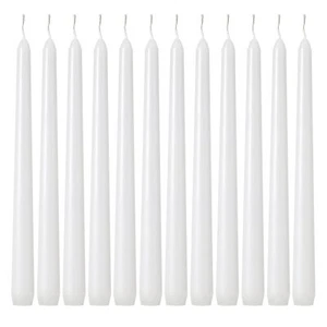 Kedtui Taper Candles 10 Inch H Dripless Set of 24 White Unscented and Smokel - Picture 1 of 6