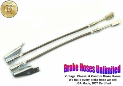 FRONT STAINLESS BRAKE HOSES Ford LTD 1969 1970 1971 1972 - Front Disc - Image 1 of 2