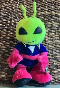 Vintage LARGE Nanco UFO ALIEN Grey Martian Stuffed Plush Green Pink 20" 1990s - Picture 1 of 23