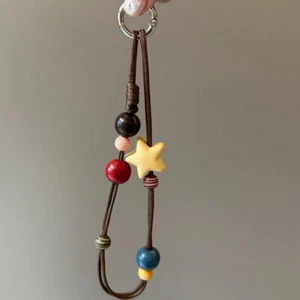 Retro Star Beaded Phone Lanyard Wrist Strap Keychain Bag Pendant Ornaments G _pw - Zdjęcie 1 z 7