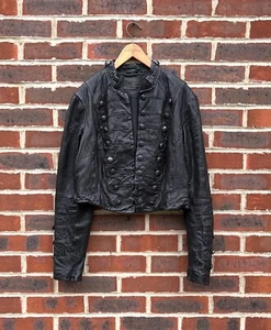 All Saints Ladies KARST Cropped Military Leather Vintage UK14 US10 EU42 B262 - Picture 1 of 8