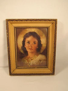 Vintage Jesus Christ Light Of The World Florence Kroger Print In Original Frame - Picture 1 of 5