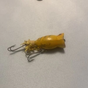 Vintage Fred Arbogast Hula Popper Tough Color Yellow Black Spots Fishing Lure - Picture 1 of 3