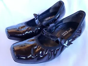 Paul Green Munchen Bordeaux Black Patent Leather Mary Jane Pumps Shoes Women 3.5 - Picture 1 of 10