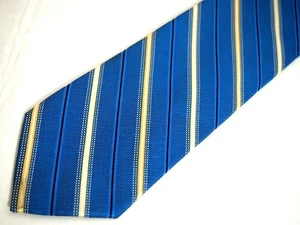 Stafford Herren Krawatte Krawatte Gold Blau Gestreift 60" - Bild 1 von 4