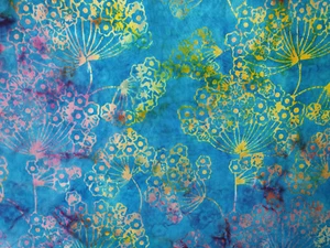 Batik Cotton Quilting Patchwork Craft Sewing Fabric Blue Babies Breath - Picture 1 of 3