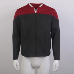 For Mens Captain Sisko Red Duty Uniform Jacket Voyager Starfleet Coat Costumes - Picture 1 of 11