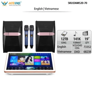 12TB HDD 141K Chinese English Songs 19" Touch screen karaoke player Speaker Set - Picture 1 of 16