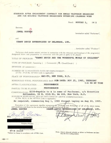 SAMMY DAVIS JR. - CONTRACT SIGNED Cover