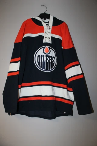 New NHL Edmonton Oilers #97 McDavid old time style cotton hoodie men's XXL Cover