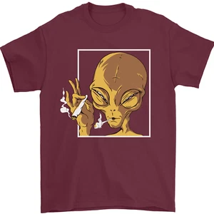 An Alien Smoking Weed Mens T-Shirt 100% Cotton - Photo 1/105