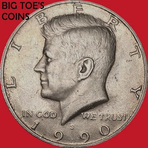 1990-S CLAD PROOF KENNEDY HALF DOLLAR, FAST SHIPPING!! - Picture 1 of 2