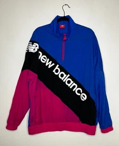 Chaqueta Rompevientos New Balance Azul Púrpura Capucha Talla Retro Grande - Imagen 1 de 4