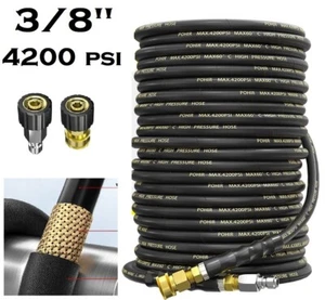 Pressure Washer Hose 4200 PSI Heavy Duty Hose 100ft Car Wash Water Hose Connecto - Picture 1 of 9