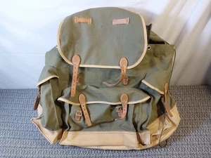 Vintage Bergsteigen Klettern Canvas Stahl Außenrahmen Leder Rucksack Antik - Bild 1 von 21