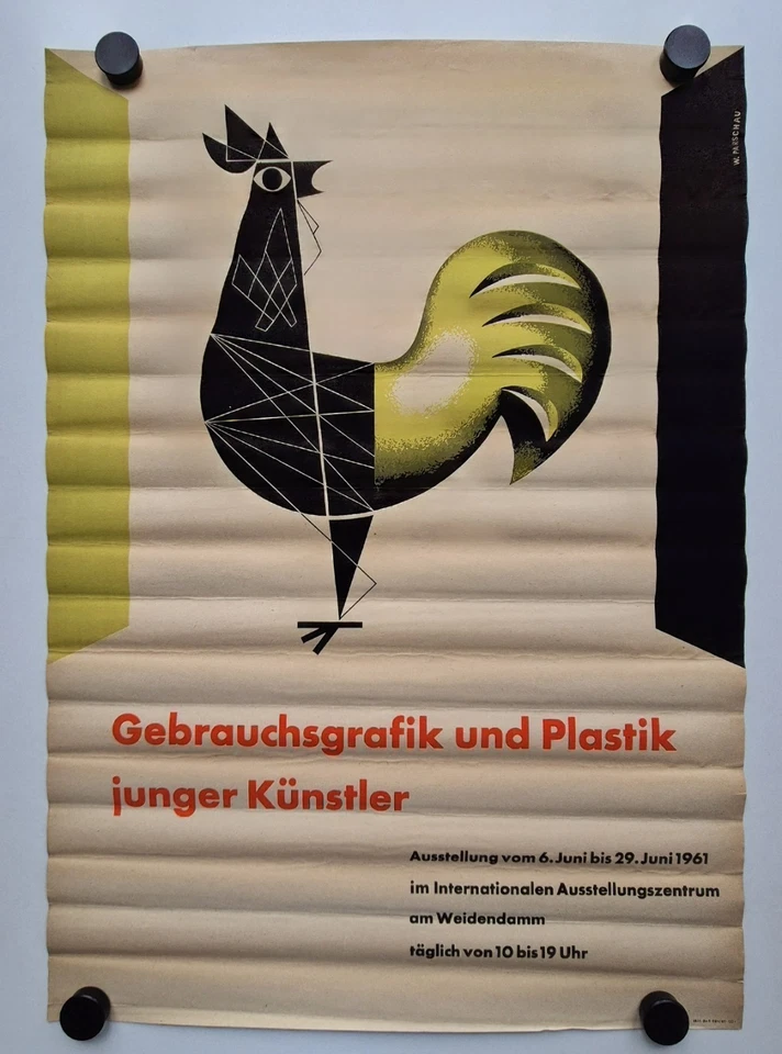Plakat Gebrauchsgrafik junger Künstler W. Parschau Werbung Original DDR 1961 A1 - Bild 1 von 4