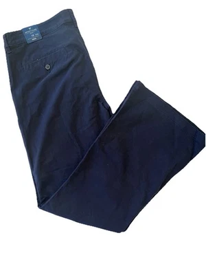 Pantalones chinos American Eagle Artist acampanados elásticos tiro bajo azul marino, para mujer 16 regular Foto 1 de 4