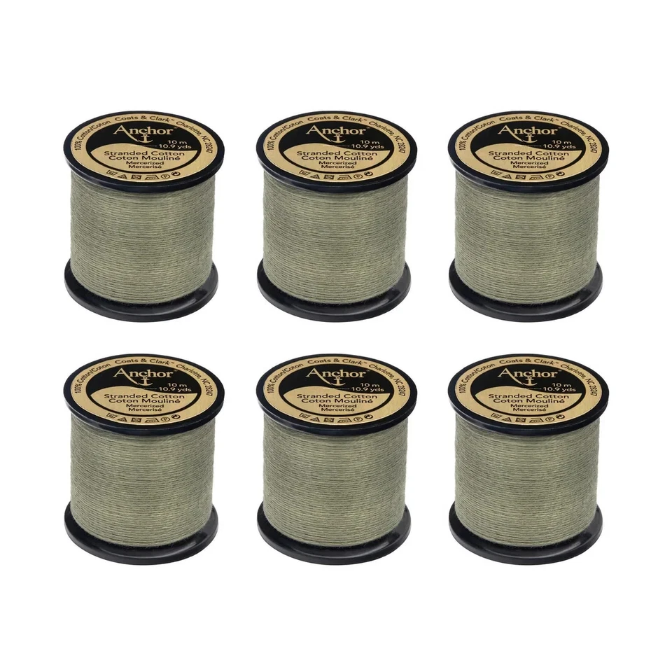 Anchor Spooled Embroidery  Floss 10 Meters each 6 Spools "Stone Grey" - Image 1 of 1