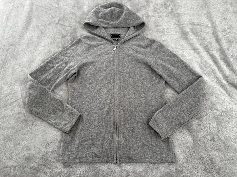 Suéter con Capucha Sutton Studio 100% Cachemira Cremallera Completa Para Mujer’s M Gris Foto 1 de 4