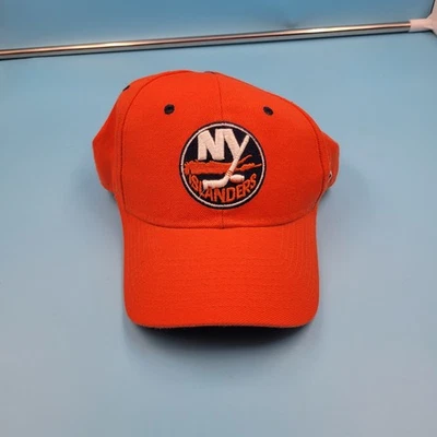 Gorra ajustada bordada de hockey Zephyr The Z Hat NY Islanders naranja para hombre talla 7 Foto 1 de 4