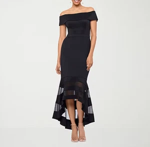 DJ Jaz Off The Shoulder Womens Short Sleeve Midi Evening Gown - Size 18 - Foto 1 di 4