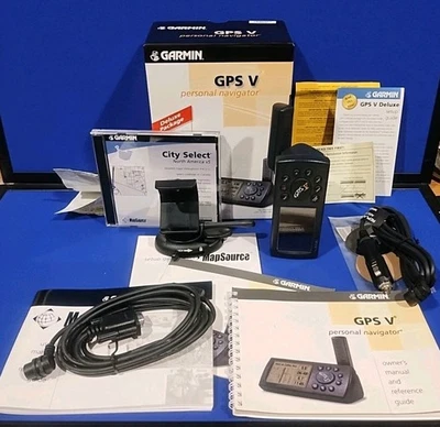 Garmin GPS V Automotive Portable Handheld Personal Navigator & Accessories w/Box - Image 1 of 4