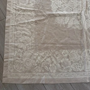 Williams Sonoma Floral Jacquard Tischdecke Beige Natur Russischer Damast 70x126 - Bild 1 von 7