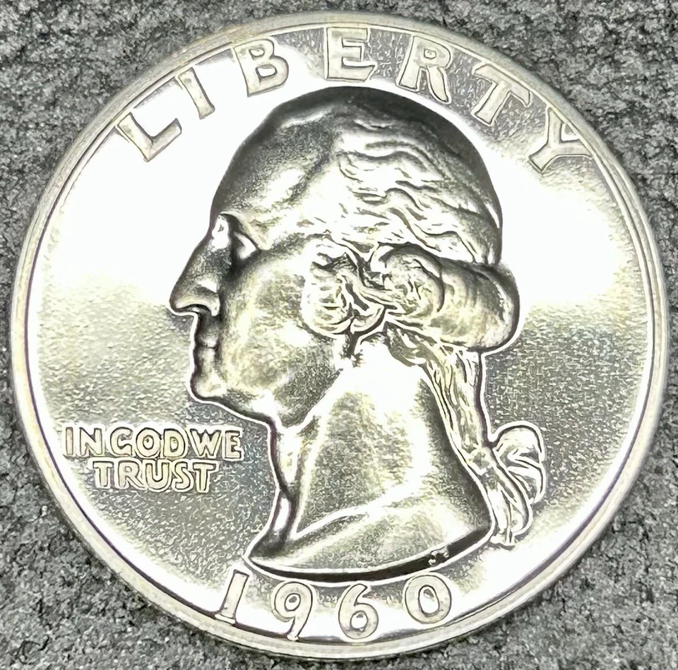 1960 Proof Washington 90% Silver Quarter ~ DDR FS-801 - Image 1 of 4
