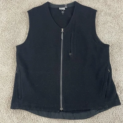 Ibex Vest Mens XL Charcoal Black Wool Full Zip Mock Neck USA Rugged S26 - Image 1 of 4