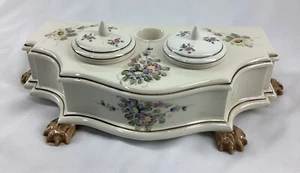 Vtg Andrea by Sadek Footed Floral Ink Well Porcelain Japan FWT240510/TWD - Picture 1 of 12